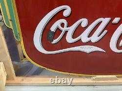 1935 Original Coke Fountain Sign With Original Hanging Pole