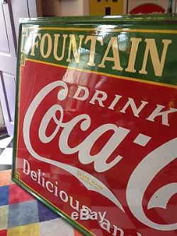 1935 Porcelain 8 foot Coca-Cola sign PRISTINE! Must See