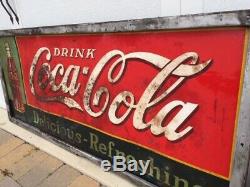 1936 Rare Vintage Coca Cola Metal Sign (72 x 30) 83 Years Old! Coke