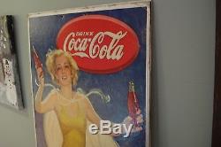 1937 Coca Cola Coke CARDBOARD Running Girl sign