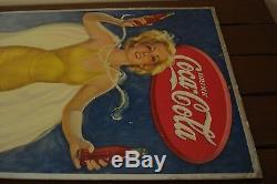 1937 Coca Cola Coke CARDBOARD Running Girl sign