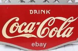 1937 Coca-Cola Double Sided Tin Advertising Flange Sign by AAW