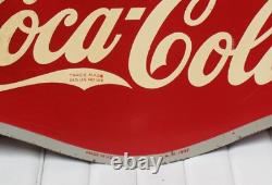 1937 Coca-Cola Double Sided Tin Advertising Flange Sign by AAW
