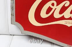 1937 Coca-Cola Double Sided Tin Advertising Flange Sign by AAW