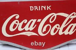 1937 Coca-Cola Double Sided Tin Advertising Flange Sign by AAW