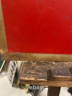 1938 Coca-Cola COKE Yellow Dot Metal Sign 27 x 19 Embossed Lettering SODA GAS