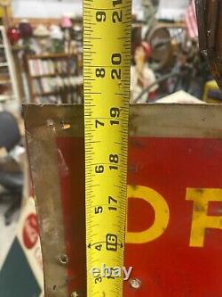 1938 Coca-Cola COKE Yellow Dot Metal Sign 27 x 19 Embossed Lettering SODA GAS