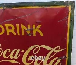 1938 Tin 6 Six Pack Coca-Cola Coke Sign Advertising Soda Pop Vertical 17.25 x 53