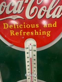 1939 Coca-Cola Original Thermometer Sign GAS OIL SODA-Mint! Great Condition