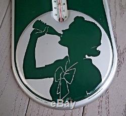 1939 Coca-Cola Silhouette Girl Thermometer Sign