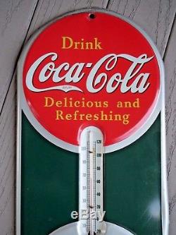 1939 Coca-Cola Silhouette Girl Thermometer Sign