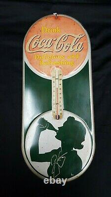 1939 Coca Cola Thermometer Sign Delicious and Refreshing