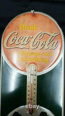1939 Coca Cola Thermometer Sign Delicious and Refreshing