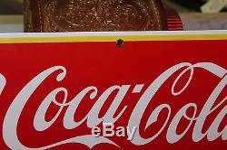 1940-50s Drink Coca Cola Fountain Service Coke Porcelain Advertising Sign NOS