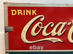 1940 American Art Works Embossed Coca-Cola Chalkboard Advertising Sign Original