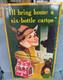 1940 Coca Cola Six Bottle Carton Cardboard Sign