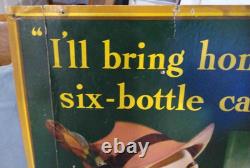 1940 Coca Cola Six Bottle Carton Cardboard Sign