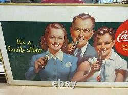 1940 coca cola lithograph it's a family affair Cardboard Sign Advertisement A