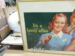 1940 coca cola lithograph it's a family affair Cardboard Sign Advertisement A