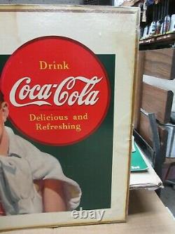1940 coca cola lithograph it's a family affair Cardboard Sign Advertisement B
