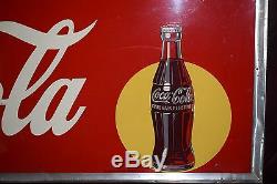 1940's Coca Cola Yellow Dot Metal Sign by Evans-Glenn Co. Marietta, GA