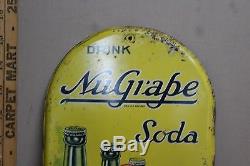 1940's NUGRAPE GRAPE SODA POP METAL THERMOMETER SIGN WORKS COKE TEXAS COLA