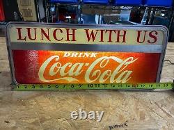 1940's Vintage Glass front Coca-Cola Lunch With US Electric Sign working READ