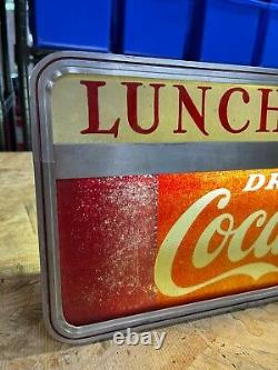 1940's Vintage Glass front Coca-Cola Lunch With US Electric Sign working READ