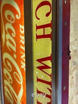 1940's Vintage Glass front Coca-Cola Lunch With US Electric Sign working READ