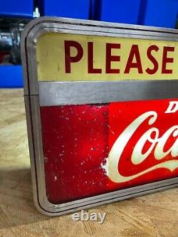 1940's Vintage Glass front Coca-Cola Please Pay Cashier Electric Sign working