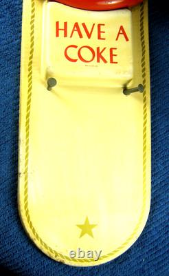 1940s-50s COCA COLA Button Calendar Holder Sign Drink In Bottles