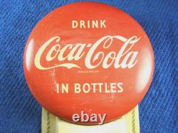 1940s-50s COCA COLA Button Calendar Holder Sign Drink In Bottles