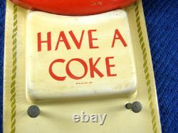 1940s-50s COCA COLA Button Calendar Holder Sign Drink In Bottles