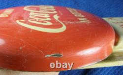 1940s-50s COCA COLA Button Calendar Holder Sign Drink In Bottles