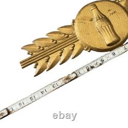 1940s Coca-Cola Bottle Emblem Gold Leaf Tin Sign Coke Button Kay Frame Art Deco