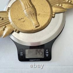 1940s Coca-Cola Bottle Emblem Gold Leaf Tin Sign Coke Button Kay Frame Art Deco