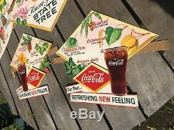 1940s Coca Cola Cardboard Litho Soda Fountain Display STATE TREE Backbar NOS