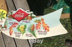 1940s Coca Cola Cardboard Litho Soda Fountain Display STATE TREE Backbar NOS