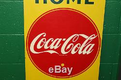 1940s Coca Cola Coke Masonite Vertical Advertising Sign take home a case