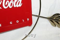1940s Coca-Cola Gold Arrow Sign with Ice Chest Advertising Restored