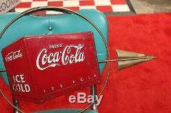 1940s Original Coca-Cola Gold Arrow Sign with Ice Chest Advertising