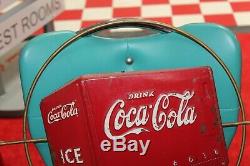 1940s Original Coca-Cola Gold Arrow Sign with Ice Chest Advertising