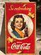 1941 Coca Cola CARDBOARD SIGN SO REFRESHING DRINK Coca Cola