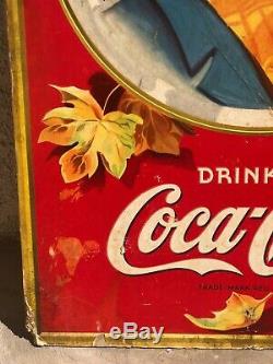 1941 Coca Cola CARDBOARD SIGN SO REFRESHING DRINK Coca Cola