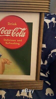 1941 Coca Cola Cardboard Sign Entertain Your Thirst Includes Original Kay Frame