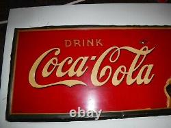 1941 Coca Cola Sign Pretty Lady Rare Size 33 x12