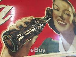 1941 LARGE Original Coca-Cola Sign approx 11ft x 4ft RARE