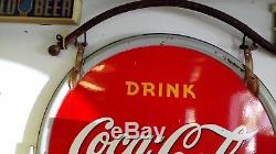 1941 RARE Coca Cola porcelain 2 sided sign, its non-neon, fountain service