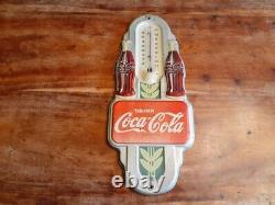 1941 Vintage Double Bottle Coca-Cola Wall Thermometer Deco Double Bottle
