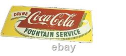 1941 to 1960 Rare COCA COLA FOUNTAIN SIGN Excellent condition